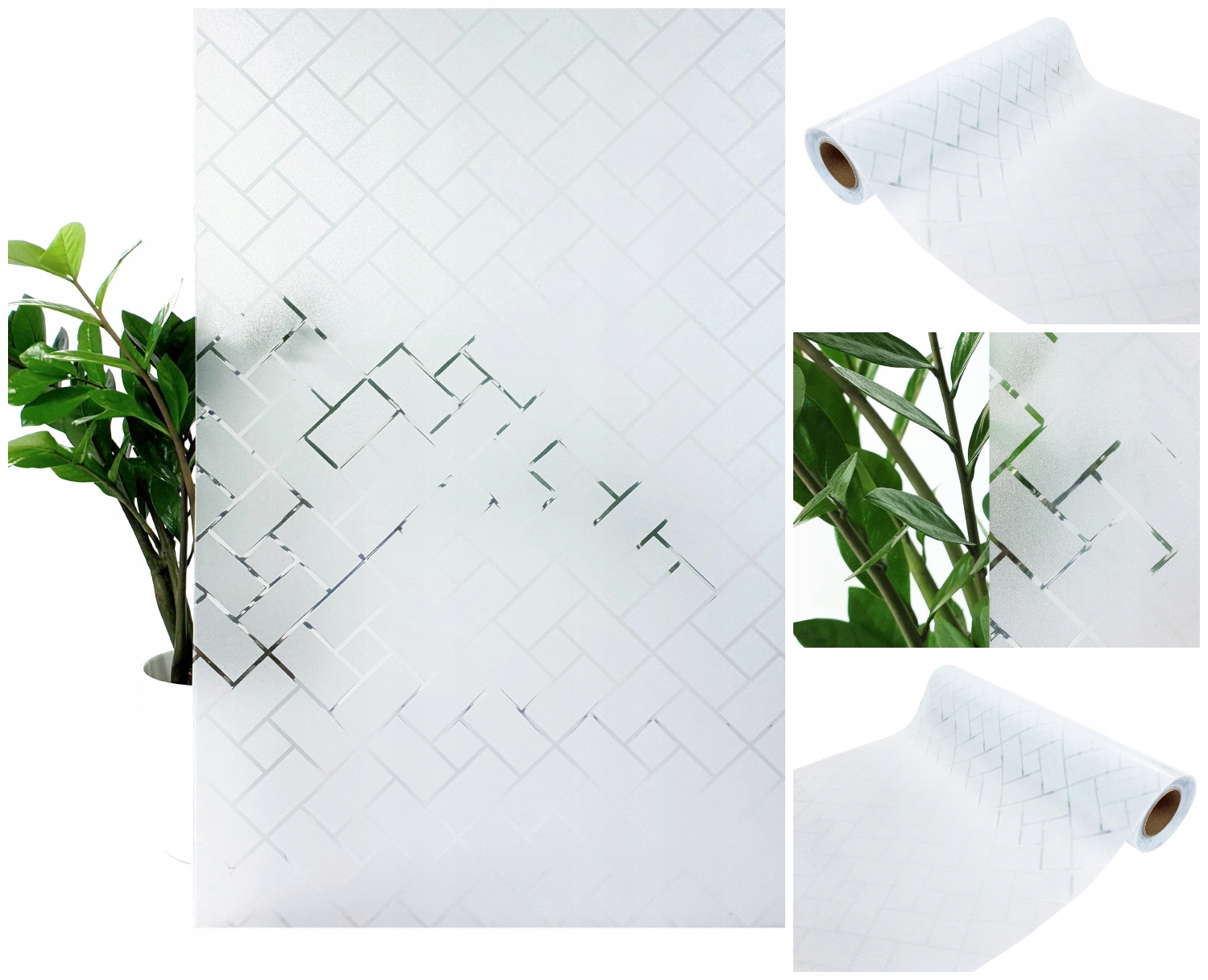 Statická dekoratívna vnútorná fólia Okenná dyha Vzor Obdĺžniky 67x990 cm