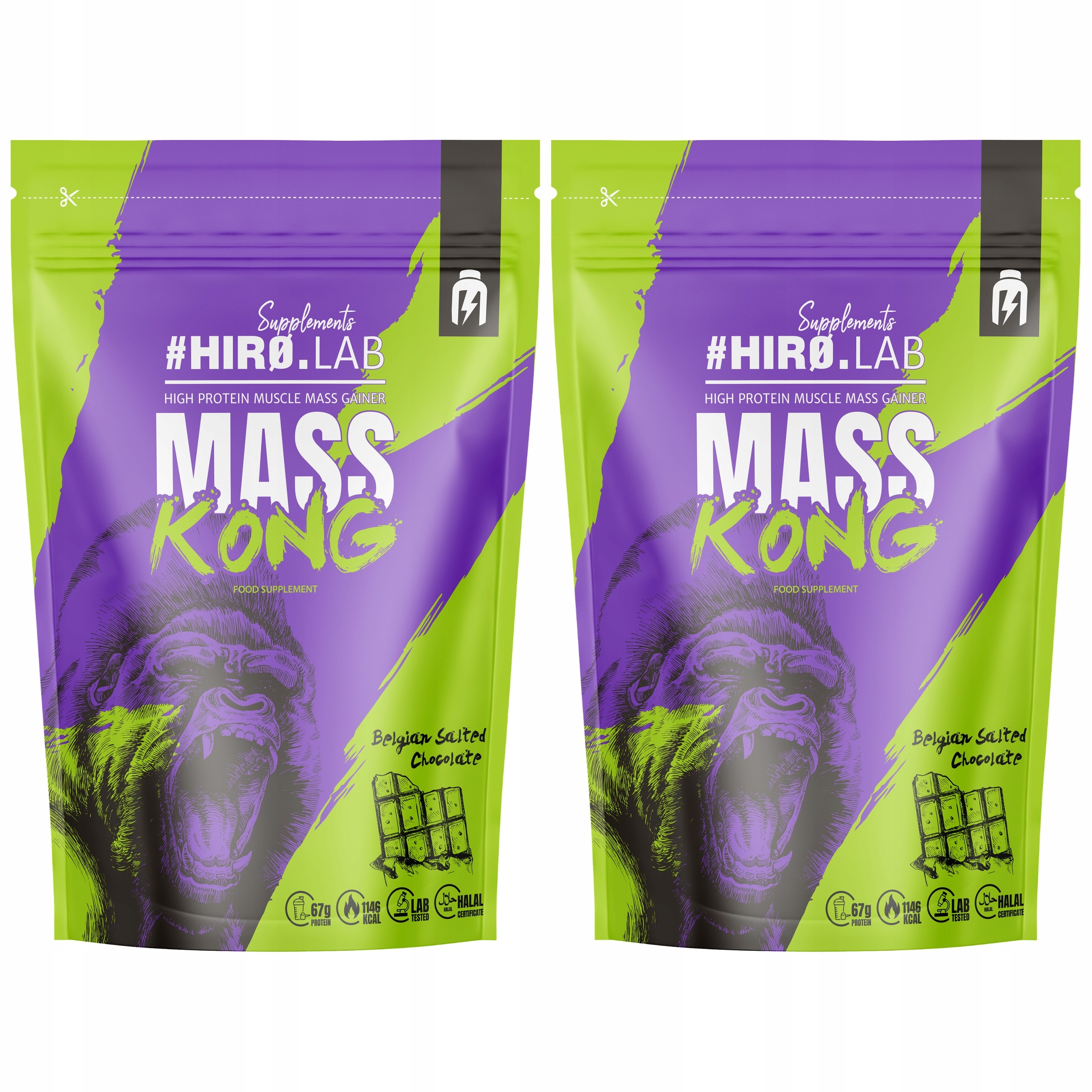 2x Gainer Na Hmotu Bílkoviny Sacharidy Belgická Masa Čokoláda 1000 g Mass K