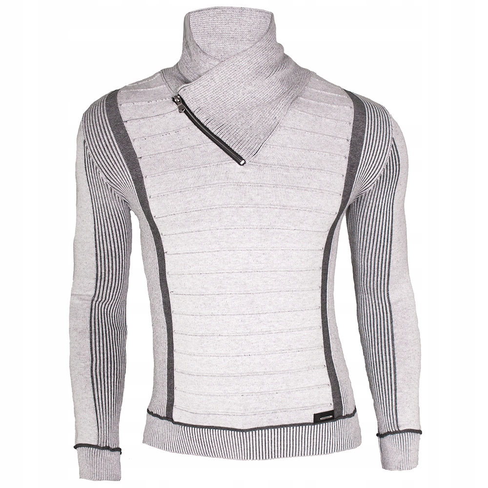 

Cipo Baxx Sweter Golf Stójka Męski Slim Zamek