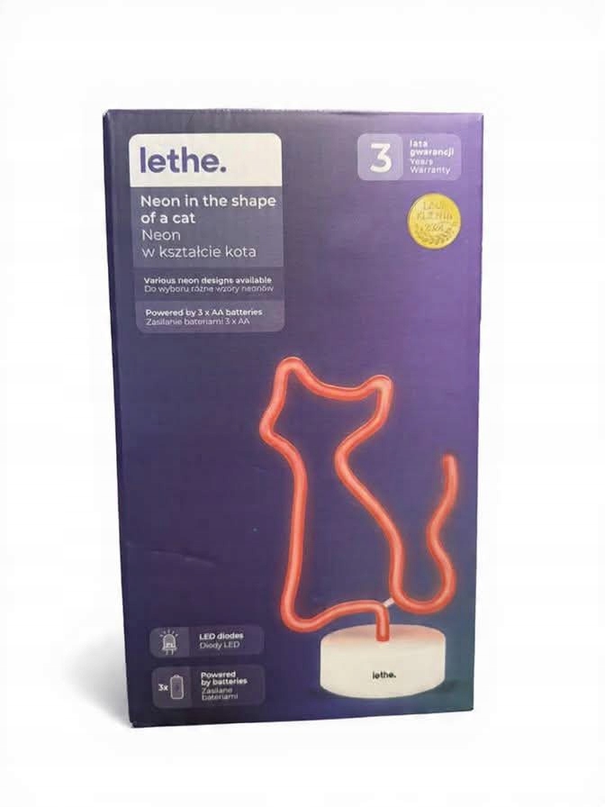 Lampka neon w kształcie kota LETHE