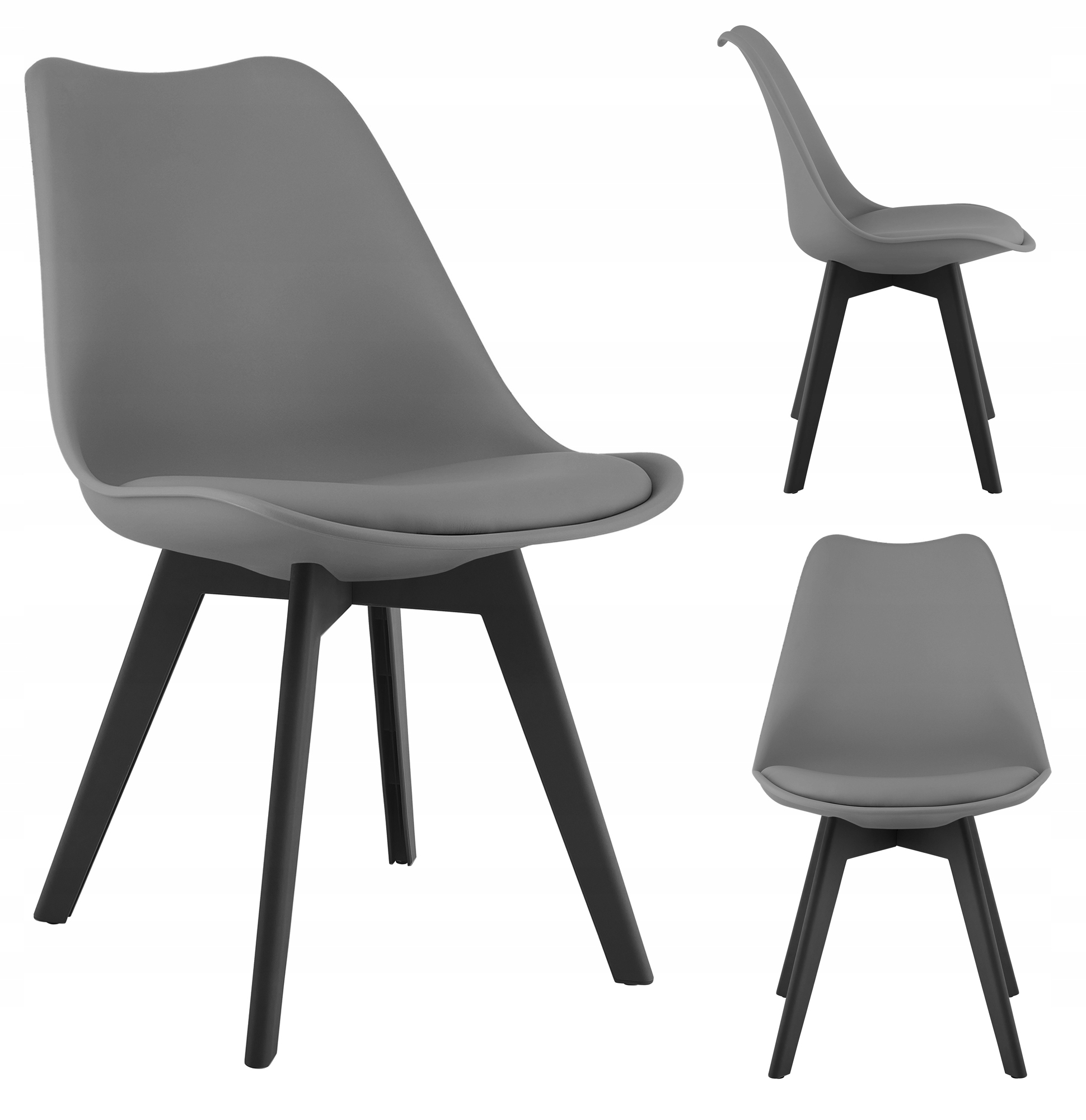 Krzesło Kuchenne Nowoczesne do Salonu Kuchni Jadalni Grafitowe Atte MufArt