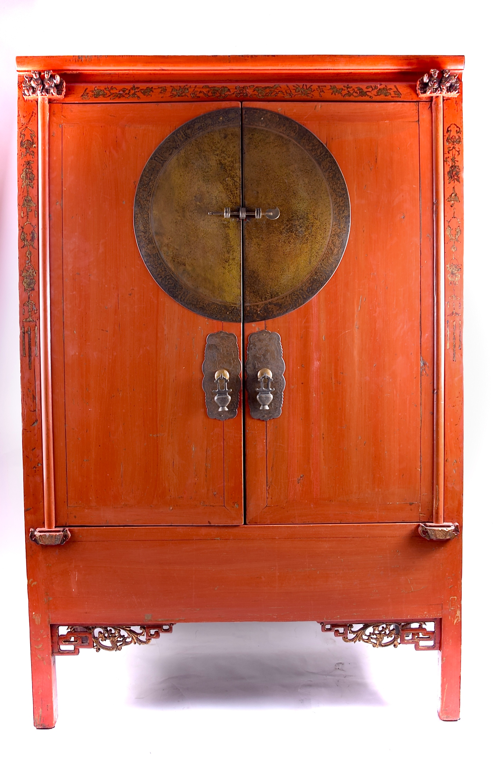 Szafa czerwona z mandalą Chiny 1900 rok 168x109x60cm