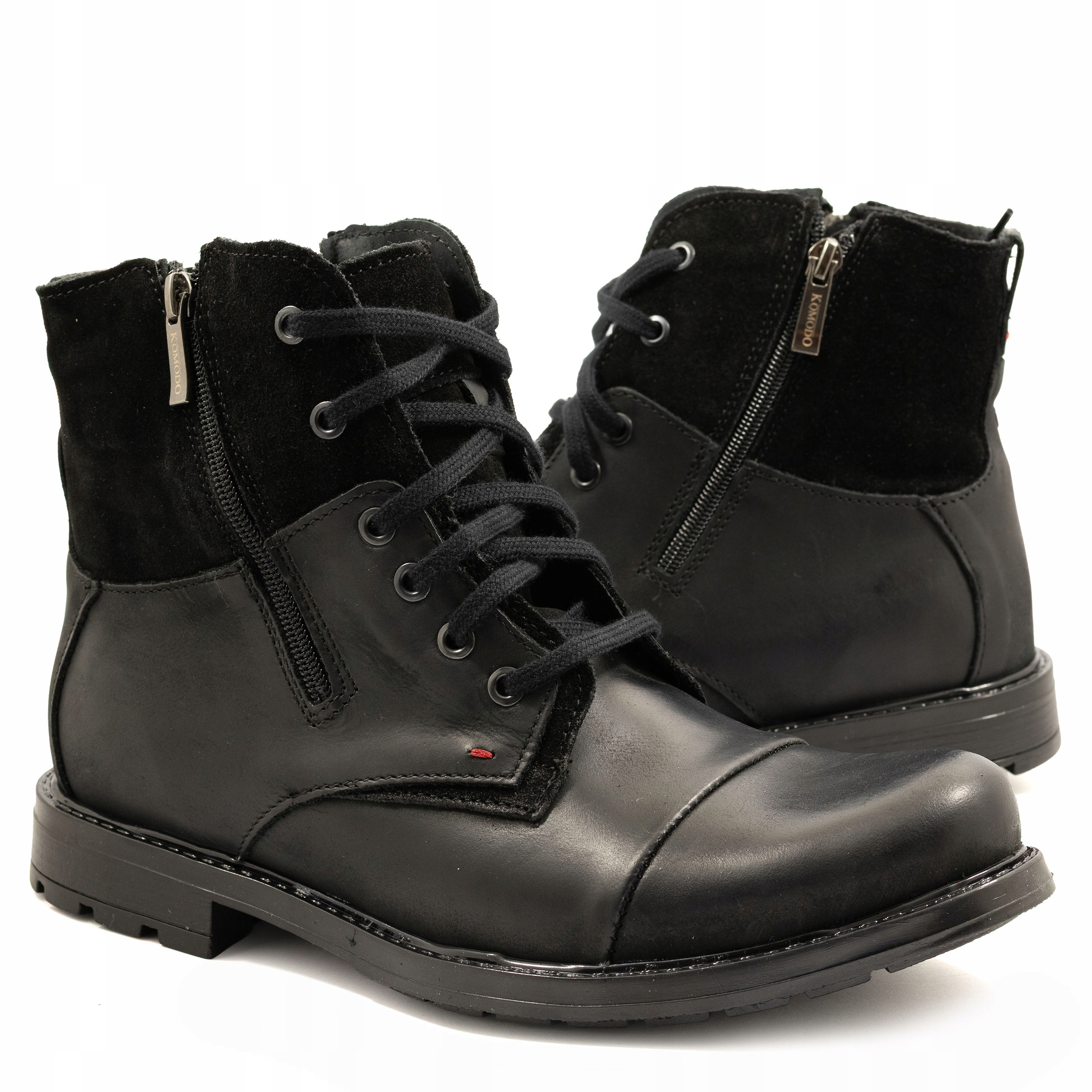 Pánské zimní kožené boty z přírodní kůže, hnědé, zateplené zipy, velikost 871, velikost 45