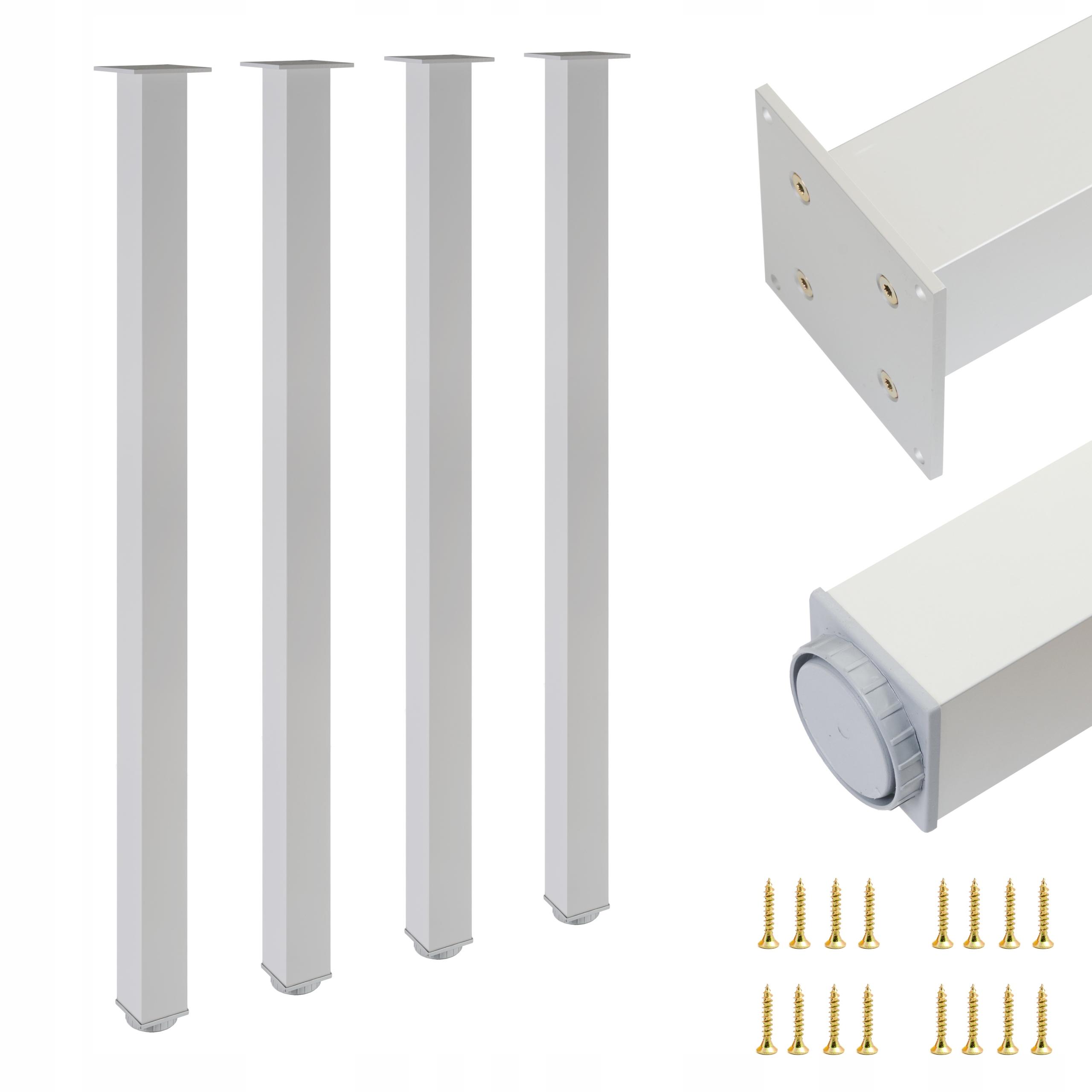4 Ks Hliníková Noha Nohy Pro Stůl Na Stůl H 1100 mm Stříbrná Regulace