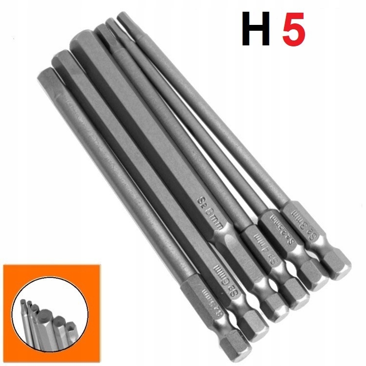 Bity długie HEX H5x100mm