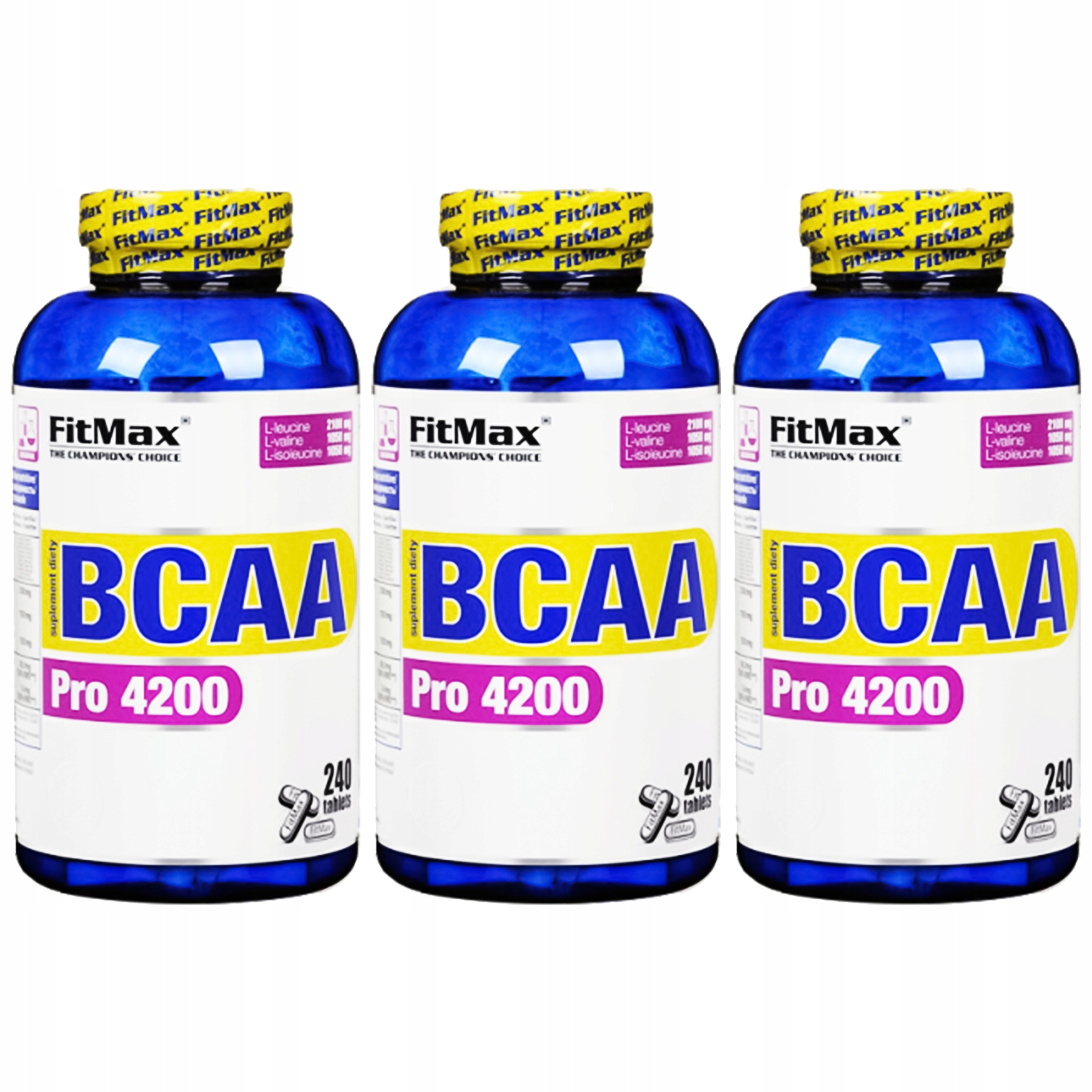 3x Fitmax Bcaa Pro 4200 240t Větvené Aminokyseliny