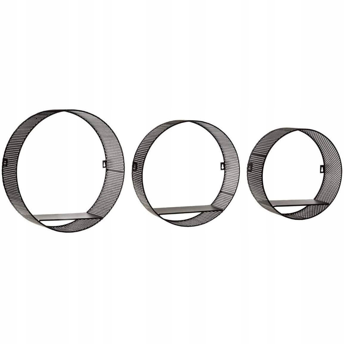 

Półki na ścianę do pokoju 3 sztuki czarne okrągłe