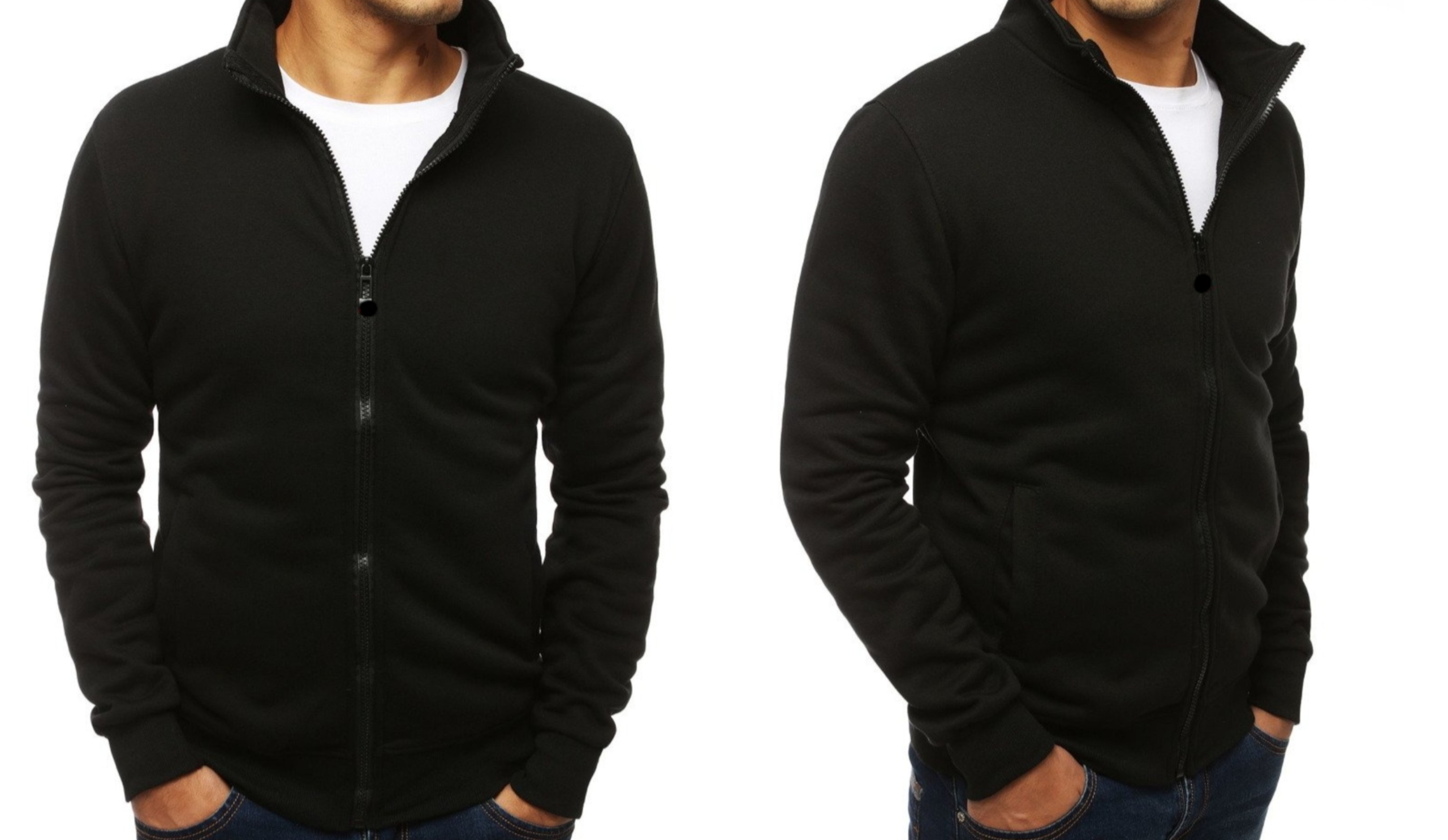 

Bluza męska bez kaptura rozpinana z stójką