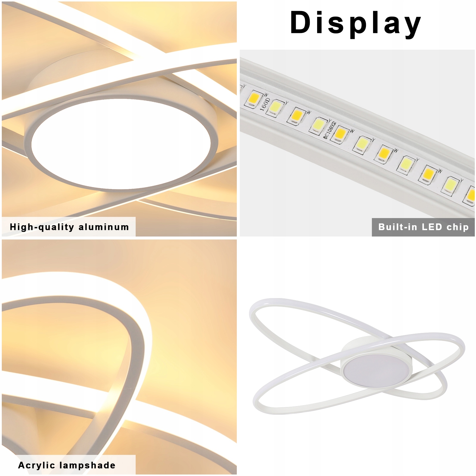 ŚCIEMNIALNA LAMPA SUFITOWA LED LAMPA PLAFON BIAŁY RING PILOT DO SALONU 40W Marka bez marki