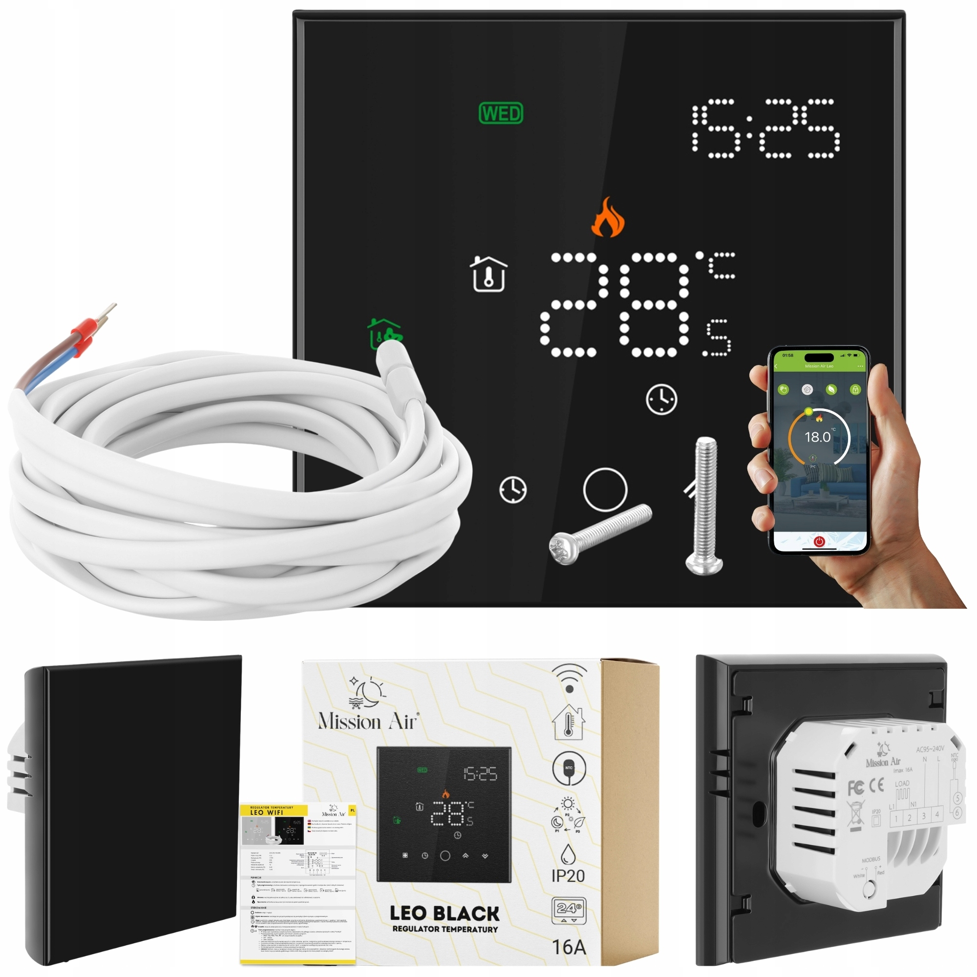 Regulátor teploty pokojový termostat Mission Air Leo WiFi senzor