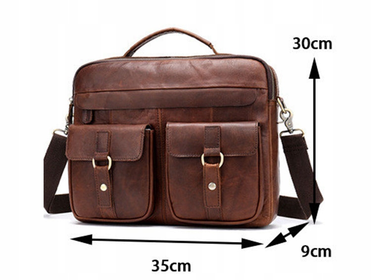 SKÓRZANA TORBA MĘSKA AKTÓWKA MODERI ROMA black Wysokość 30 cm