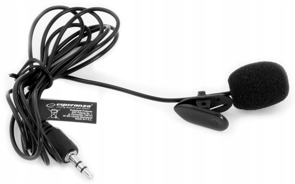 

Mikrofon EH178 3.5MM Czarny przypinany Klipsem