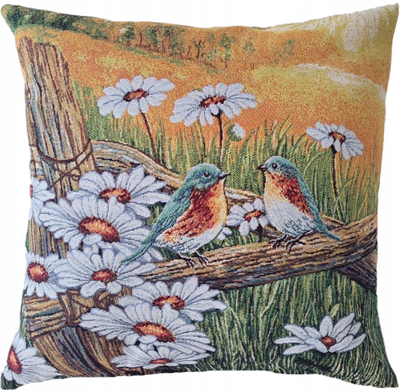 

Poszewka Dekoracyjna 45x45 cm Ptaszki Łąka Gobelin