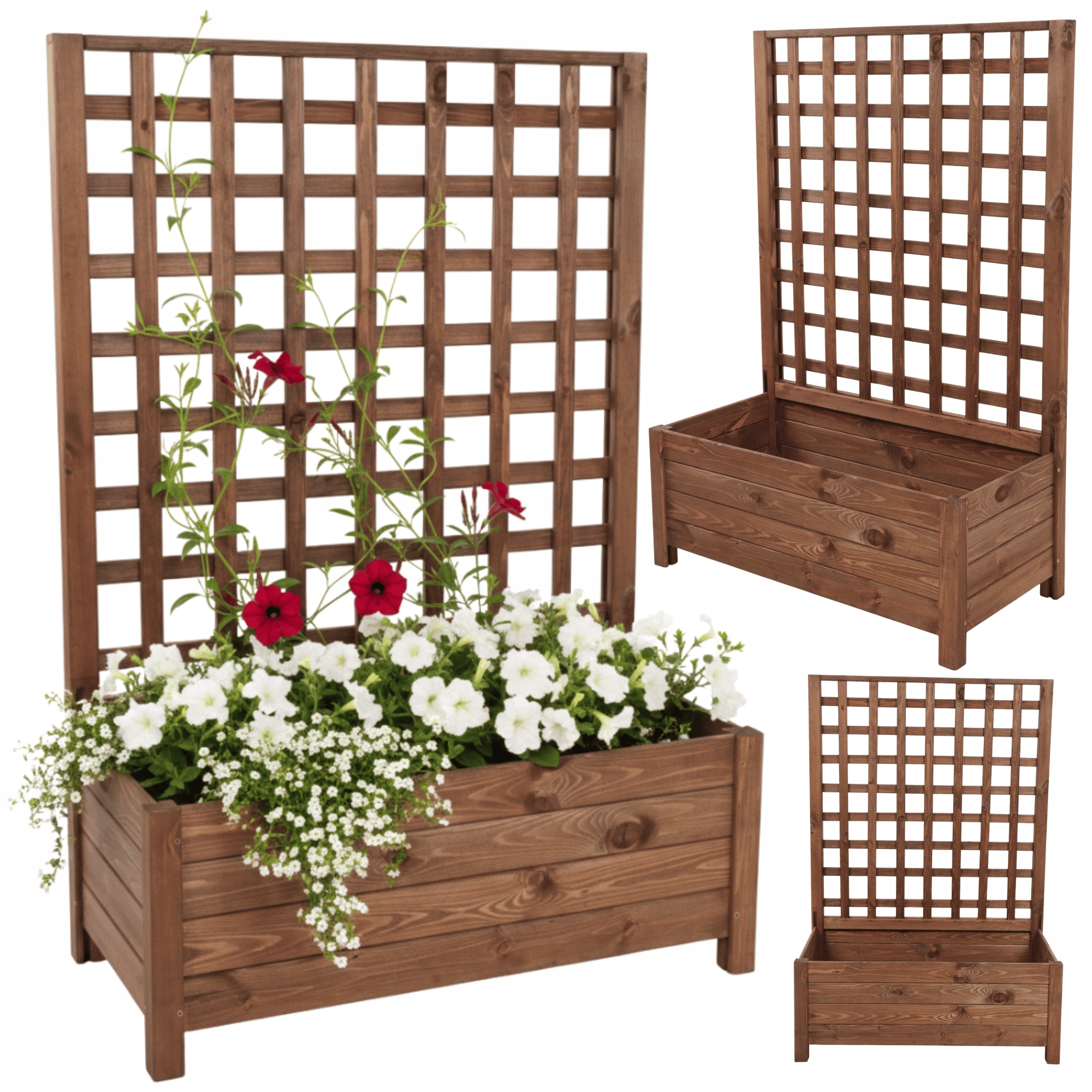 Drevená záhradná pergola, kvetináč, krabica na kvety 116x80x40 na nohách