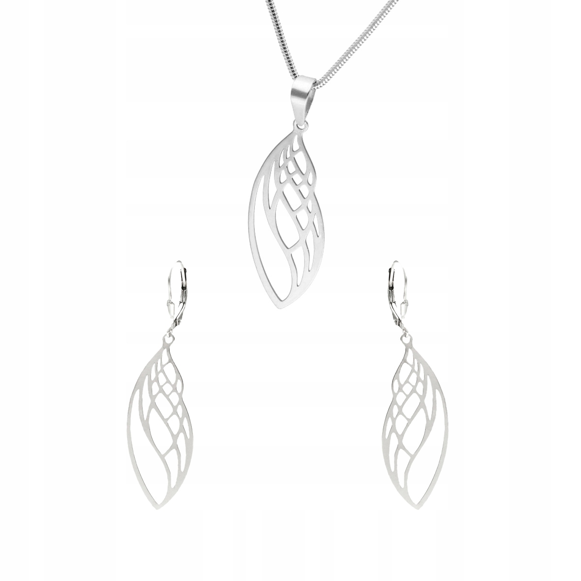 Stříbrný ažurový rhodiovaný komplet