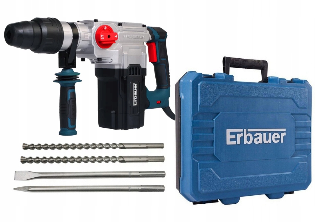 Młotowiertarka Młot Erbauer 1500 W Sds Max 11J Wiertła Dłuta Walizka