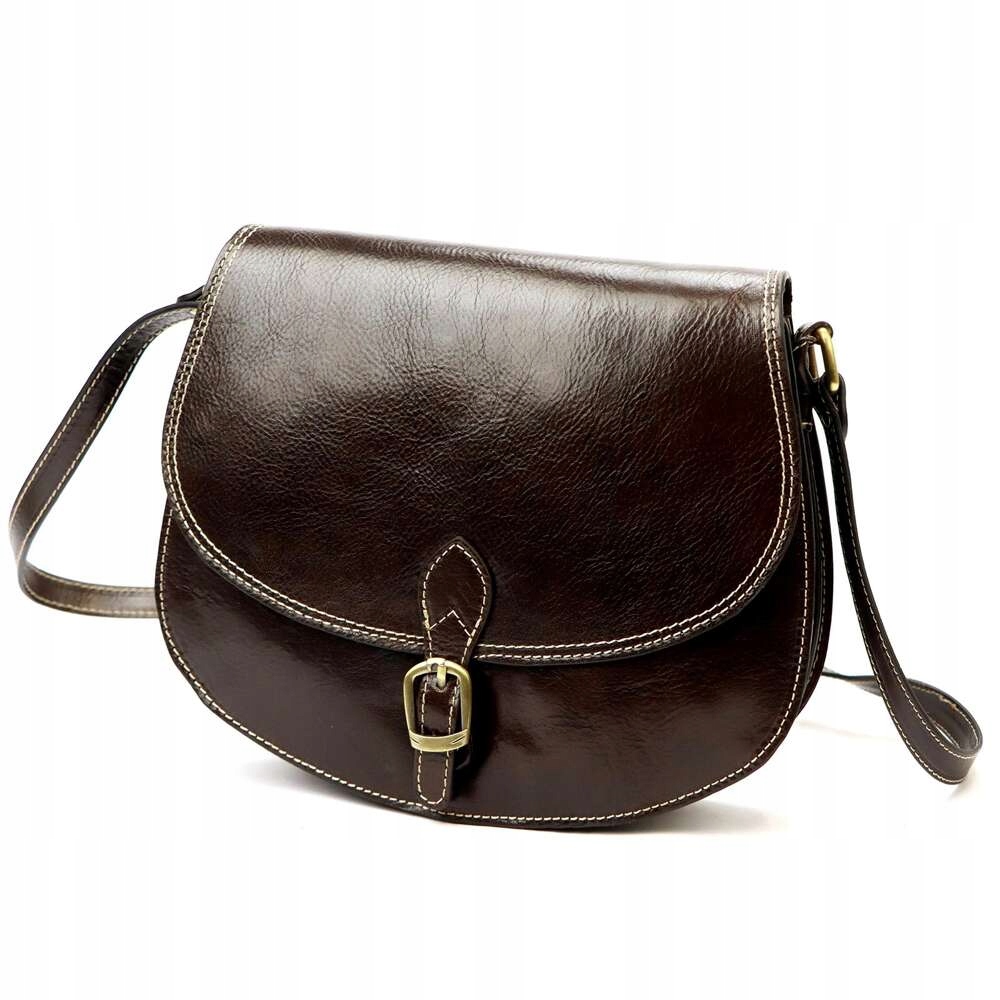 Dámská kožená kabelka Přes Rameno Tmavě hnědá Florence 21 Tamp