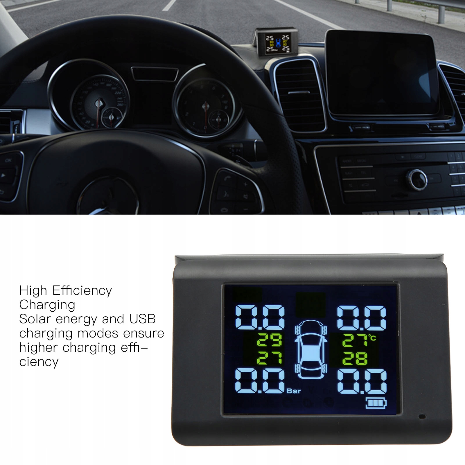 Belaidė TPMS sistema su 4 išoriniais jutikliais ir IP67 apsauga, FZ