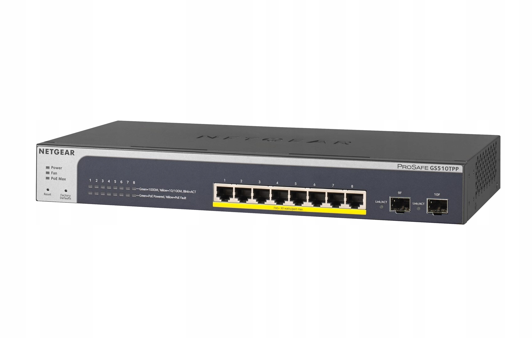 8-Port PoE+ Switch Managed 8xGigabit Ethernet 2xSFP