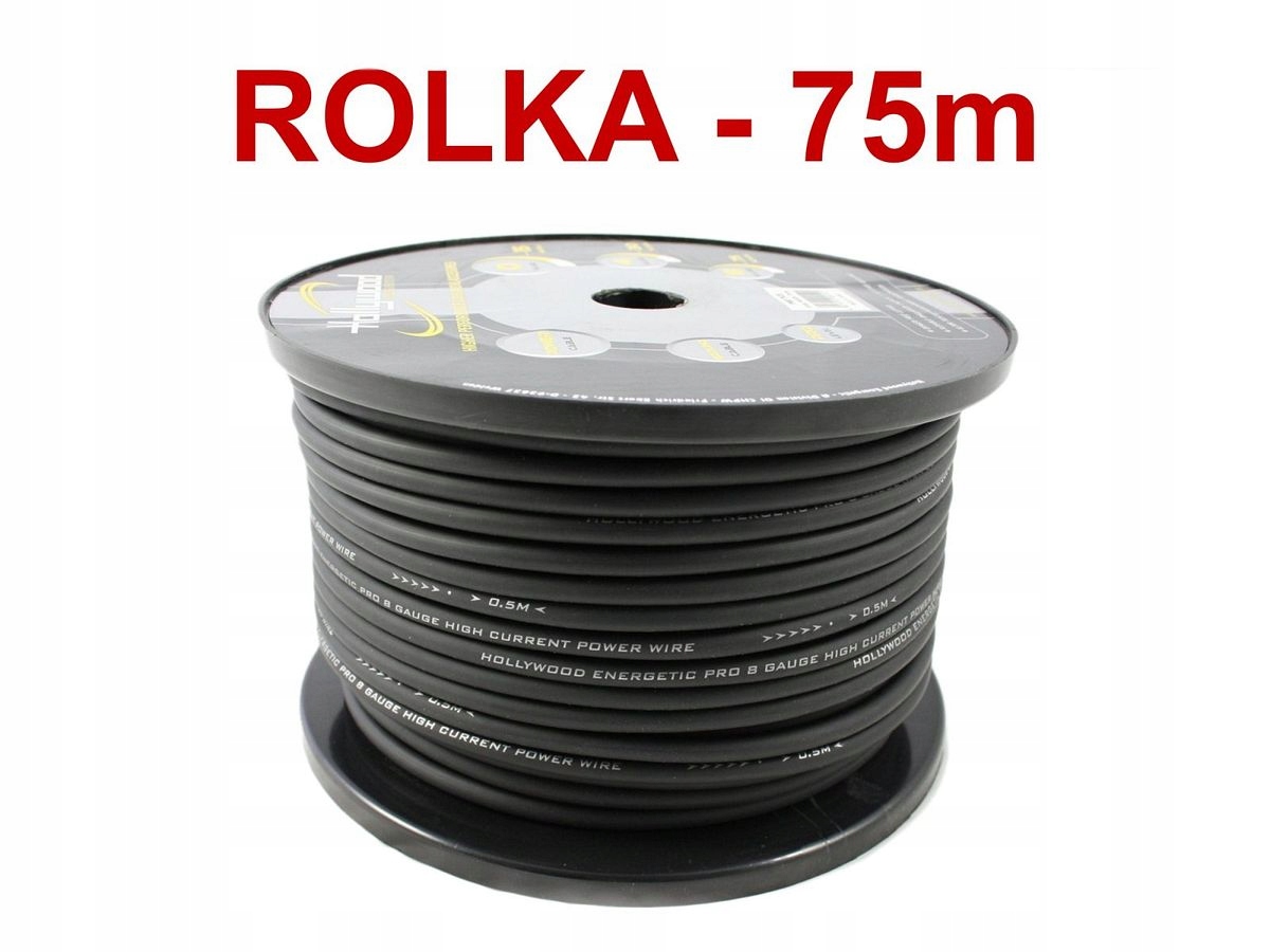 Hollywood Pro PC-BK8 – napájací kábel 8,5 mm2 /75 m