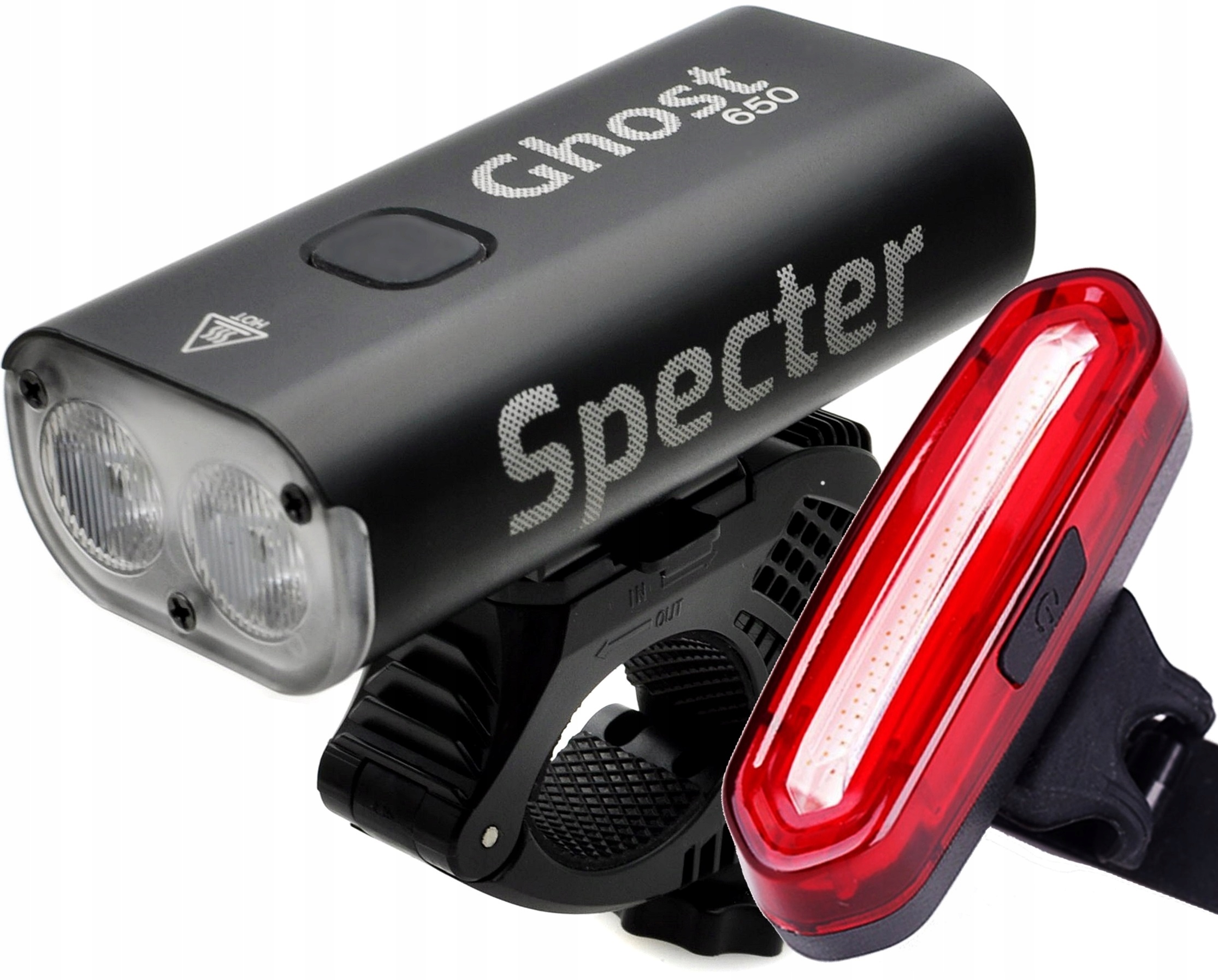 Lampka ROWEROWA SPECTER USB LED Ghost650 + TYŁ