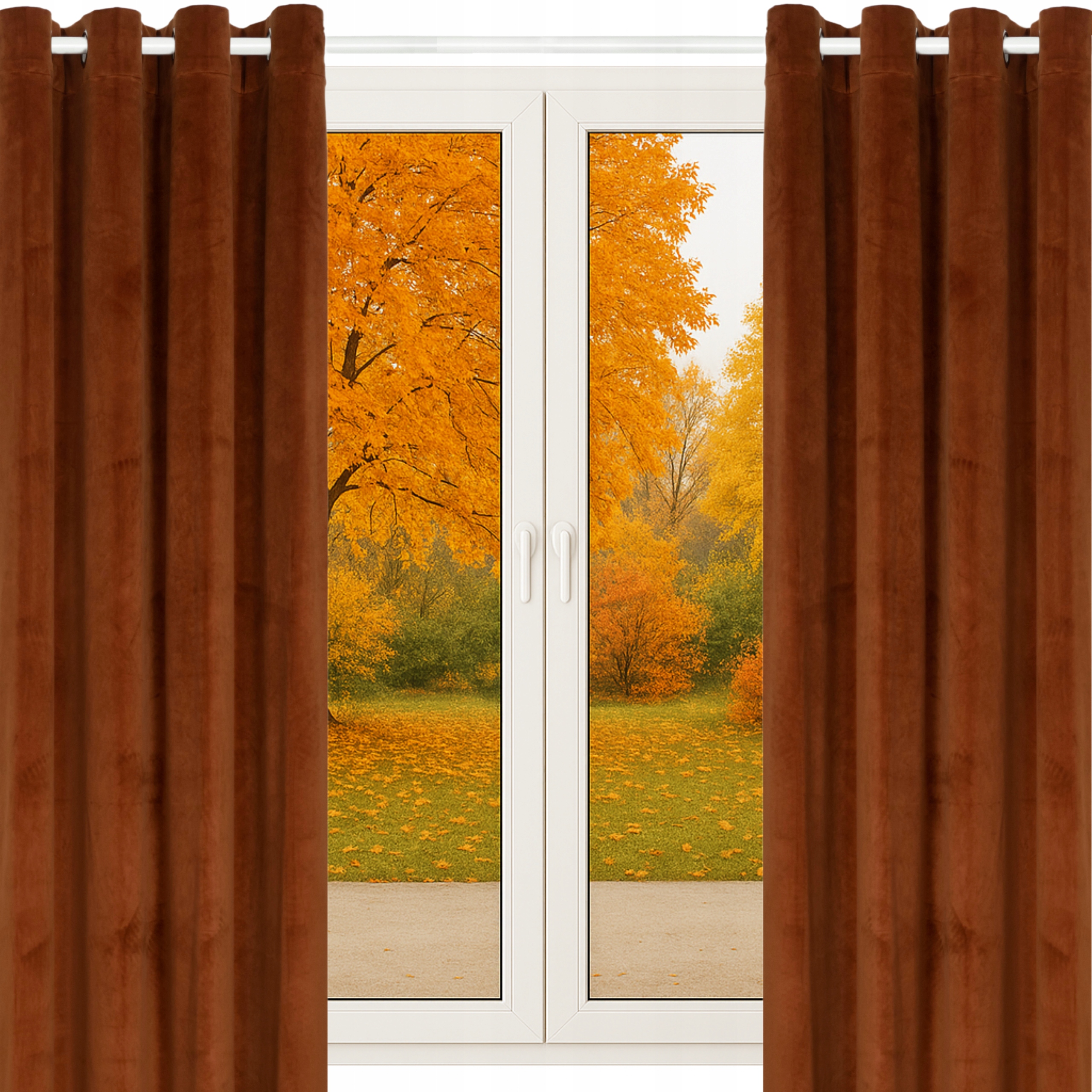 Velurové Záclony Na Průchodkách 140x250 Cihlové 2 Kusy Velur