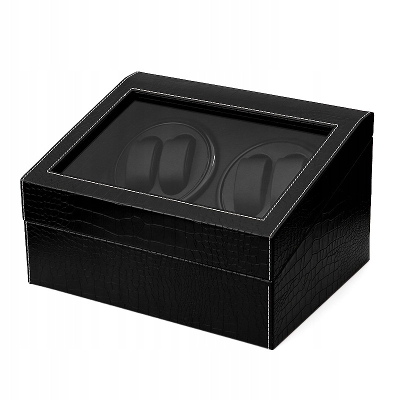 PU odos laikrodžių dėžutė 10 laikrodžiams su vieta papuošalams juoda 30,5 x 23,5 x 18 cm – produkto nuotrauka 7