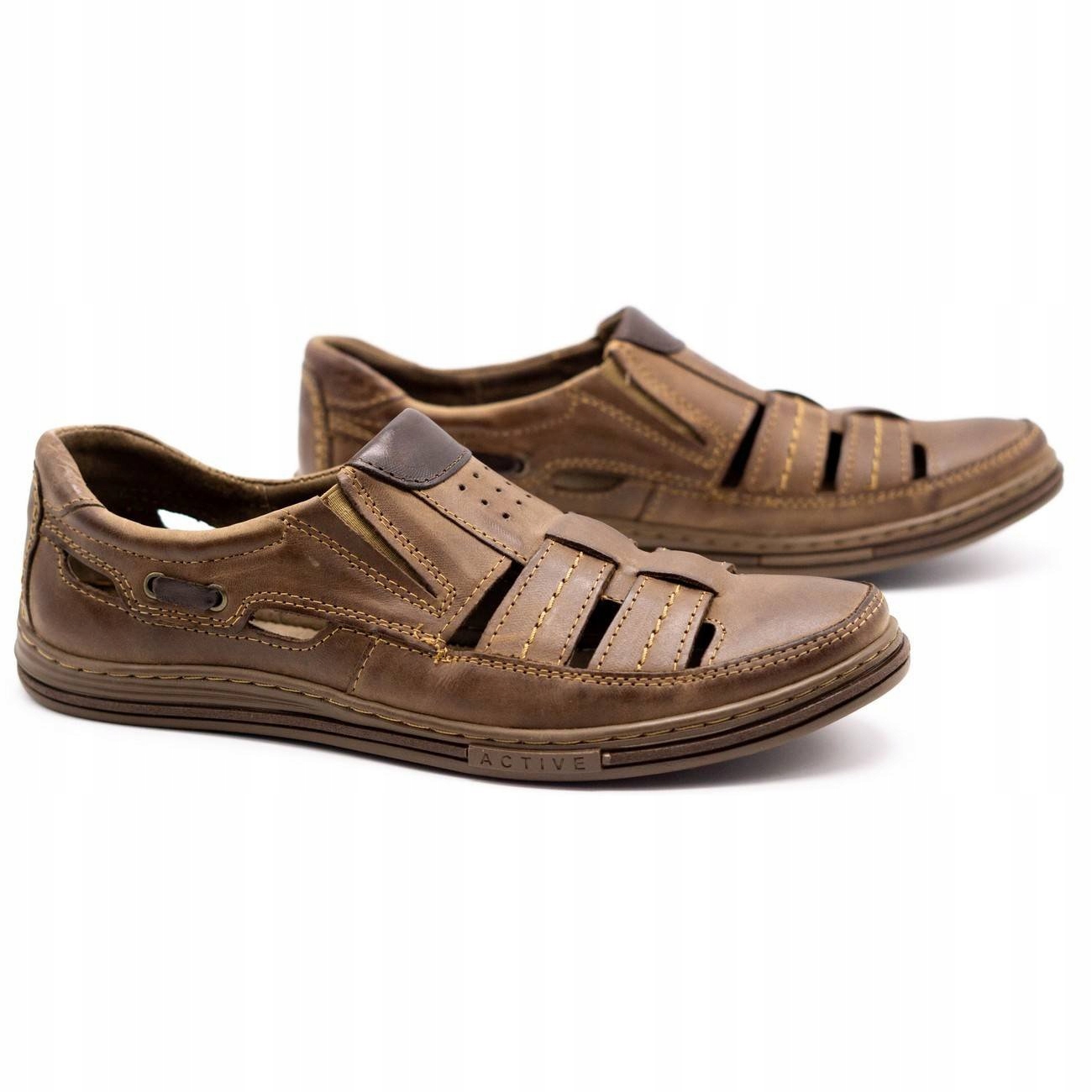 

Buty męskie ażurowe J06 na lato brązowe 46