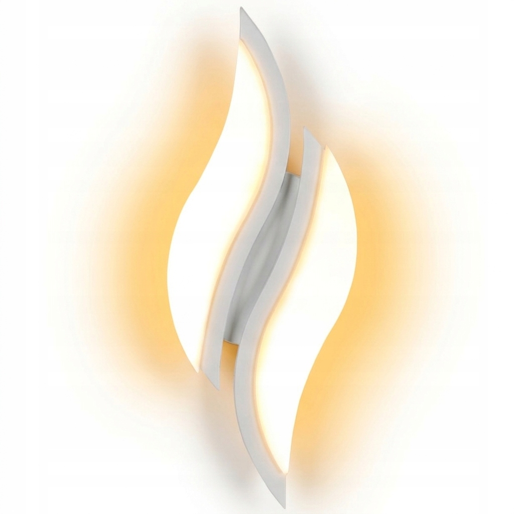 Lampa Scienna Led Kinkiet Biała Nowoczesna Do Salonu Korytarz 3000K 12W