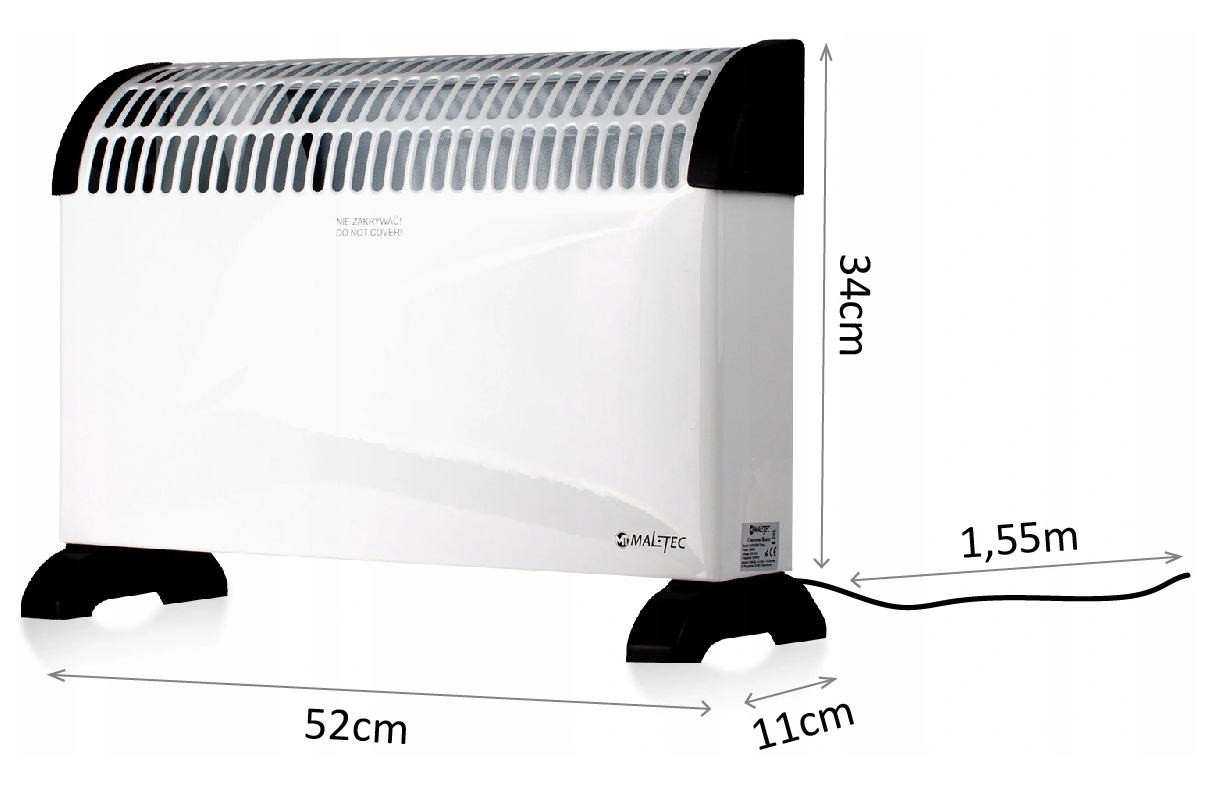 INCALZITOR ELECTRIC CONVECTOR CH2500DW MALTEC 2kW Latime 52 mm