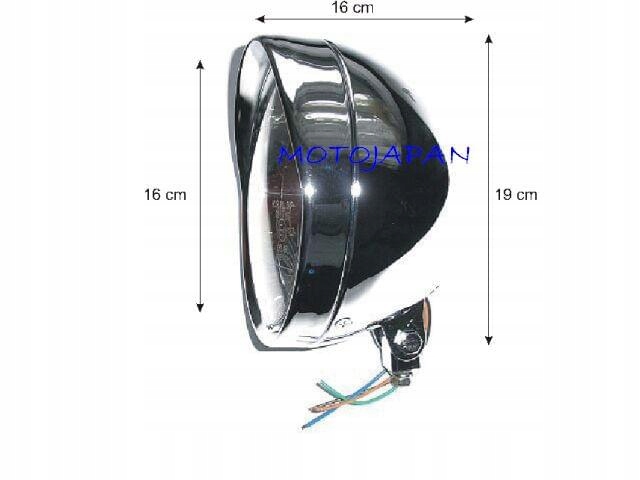 MOTOJAPAN - LAMPA PRZÓD Z DASZKIEM CHROM 7 CALI Producent Motolp
