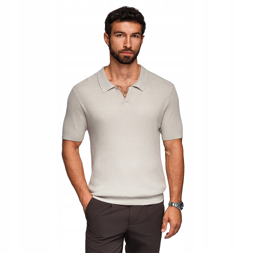 Tričko pánské se stojáčkem světle šedé V3 OM-POSS-0160 M