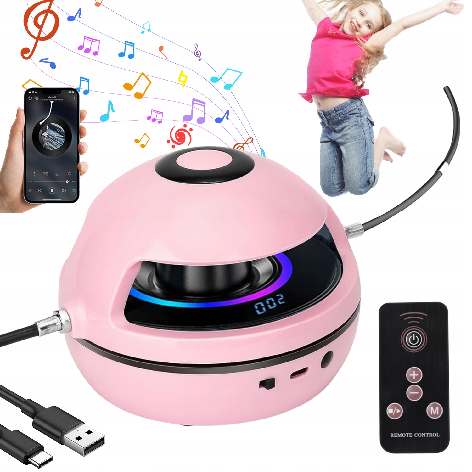 Skakanka Bluetooth Muzyczna Automatyczna Wyświetlacz Led 3.7V Z Kabel Usb