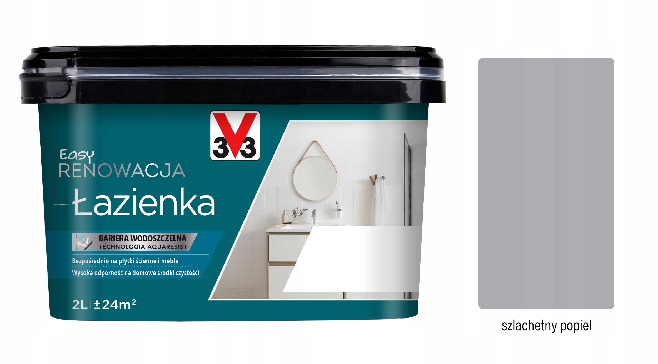 V33 Farba renovácia Kúpeľňa a dlaždice 2 L Ušľachtilý saténový popol