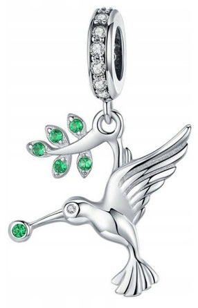 

Charms Koliber Ptak cyrkonie srebro 925