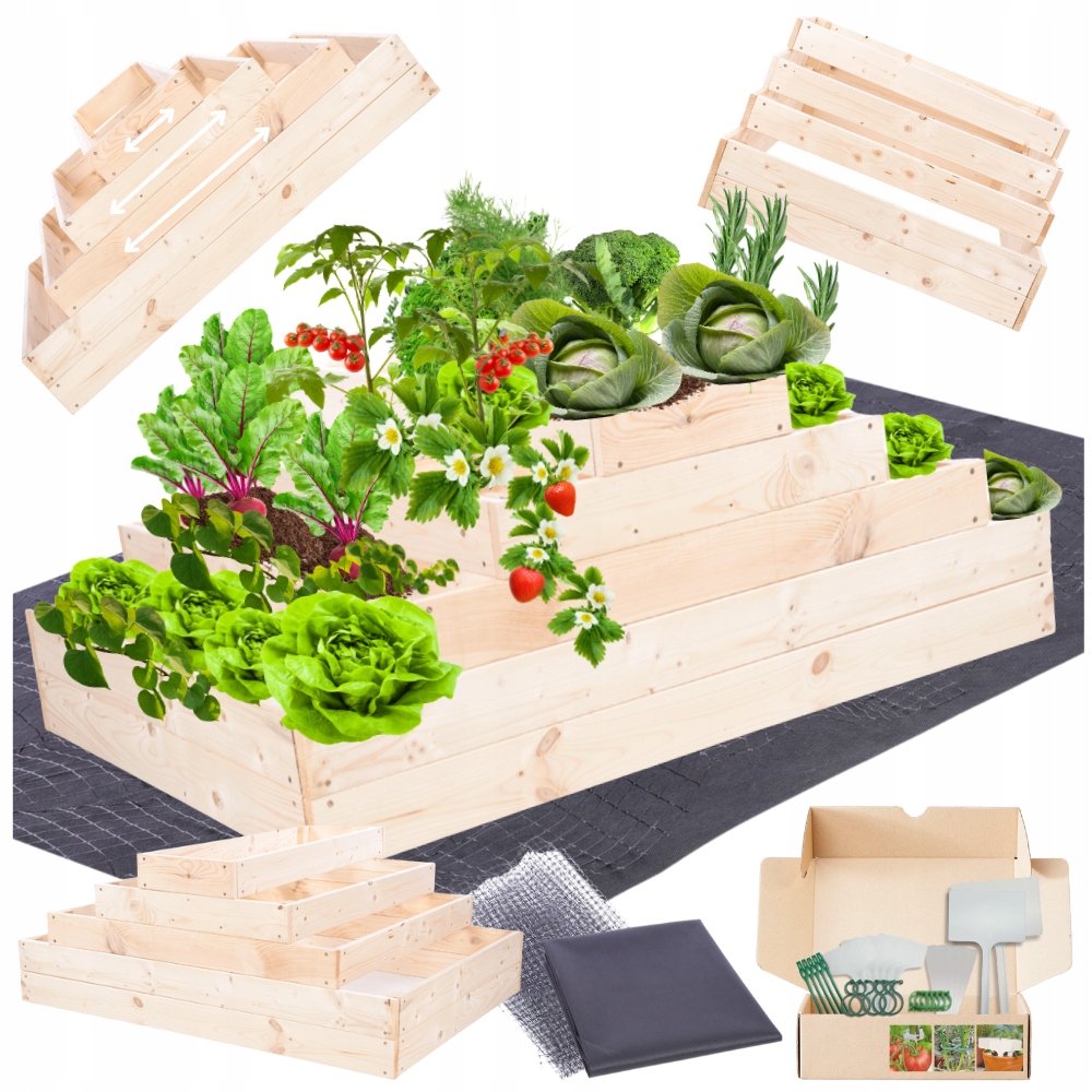 Regulovatelná kaskádová skříň zeleninový záhon pařeniště impregnace 45x120x90