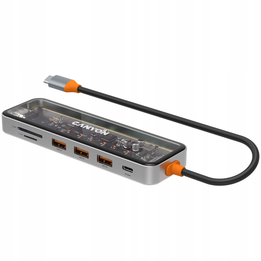 CANYON HUB DS-13 7 w 1 4k USB-C Transparentny — 10