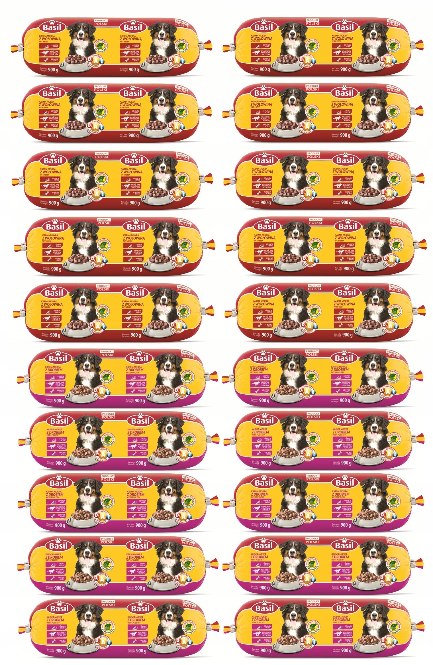 Levně Basil 900g Krmivo psy mix příchutí 20 ks