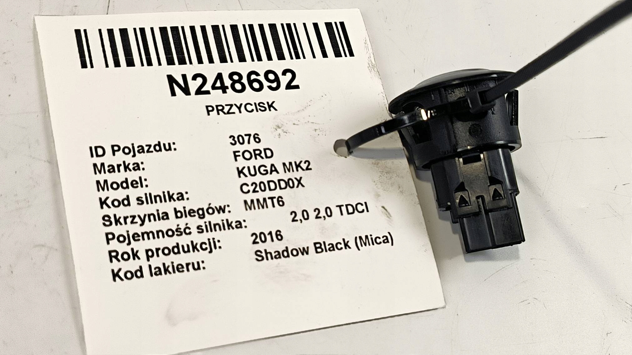 button F1ET-D3L0B FORD KUGA MK2