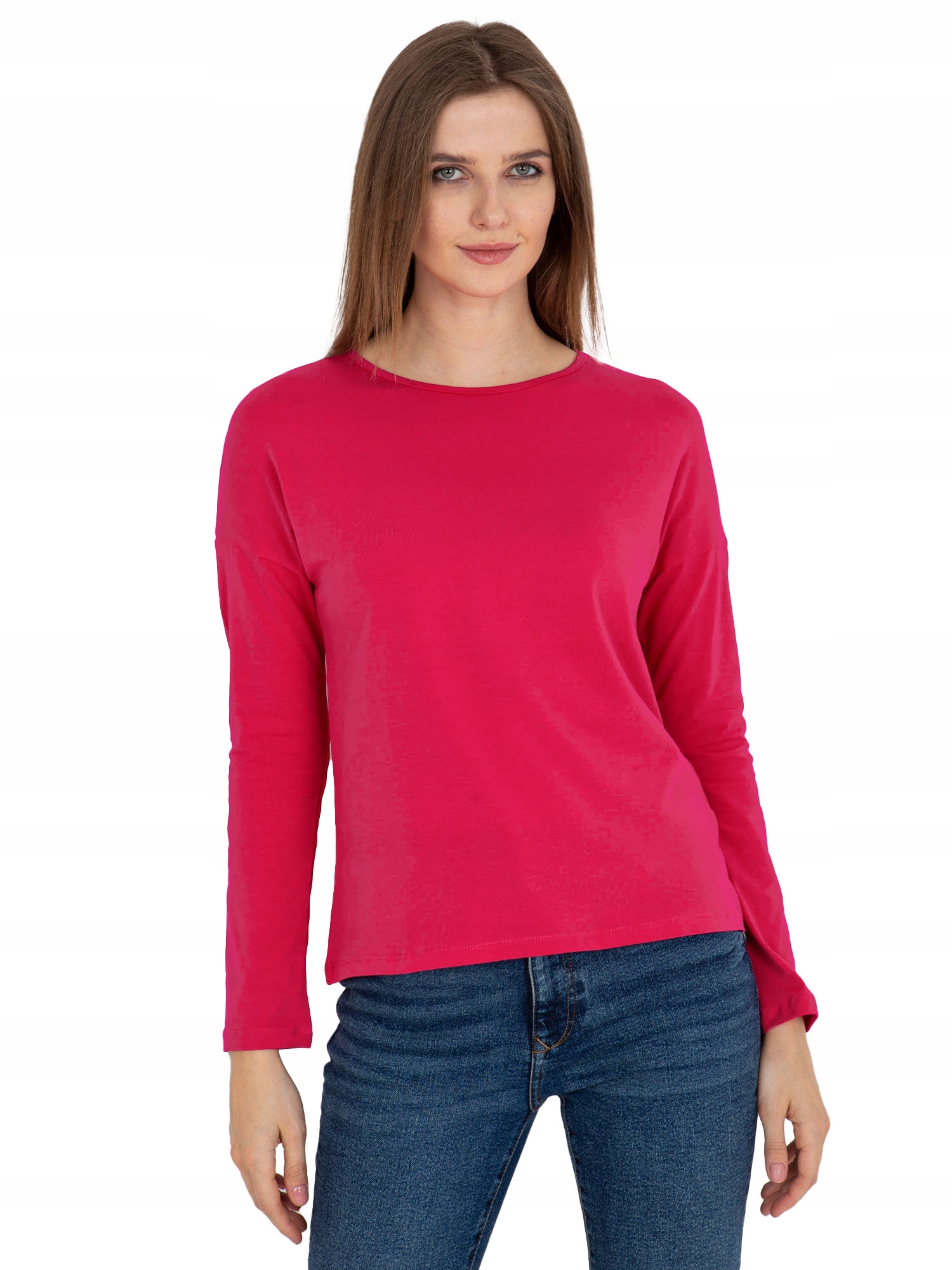 Wygodna BLUZKA DAMSKA BAWEŁNIANA longsleeve - XL