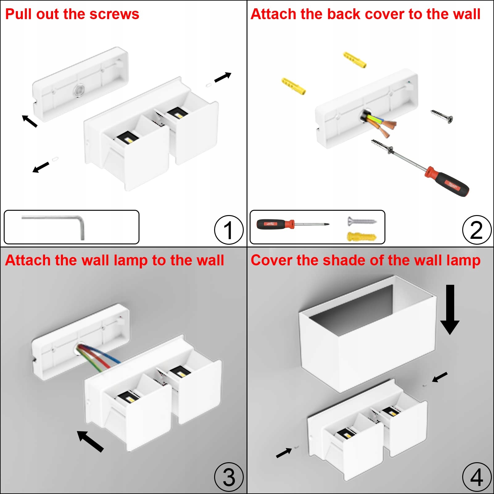 KLIGHTEN 24W LED Lampa Ścienna Wewnętrzna Zewnętrzna IP65 Ciepła Biała — miniatura 6