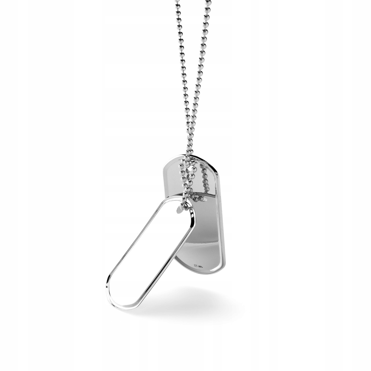 Stříbrný Vojenská Známka S Gravírováním Řetízek 925 Platinový 75 CM Giorre