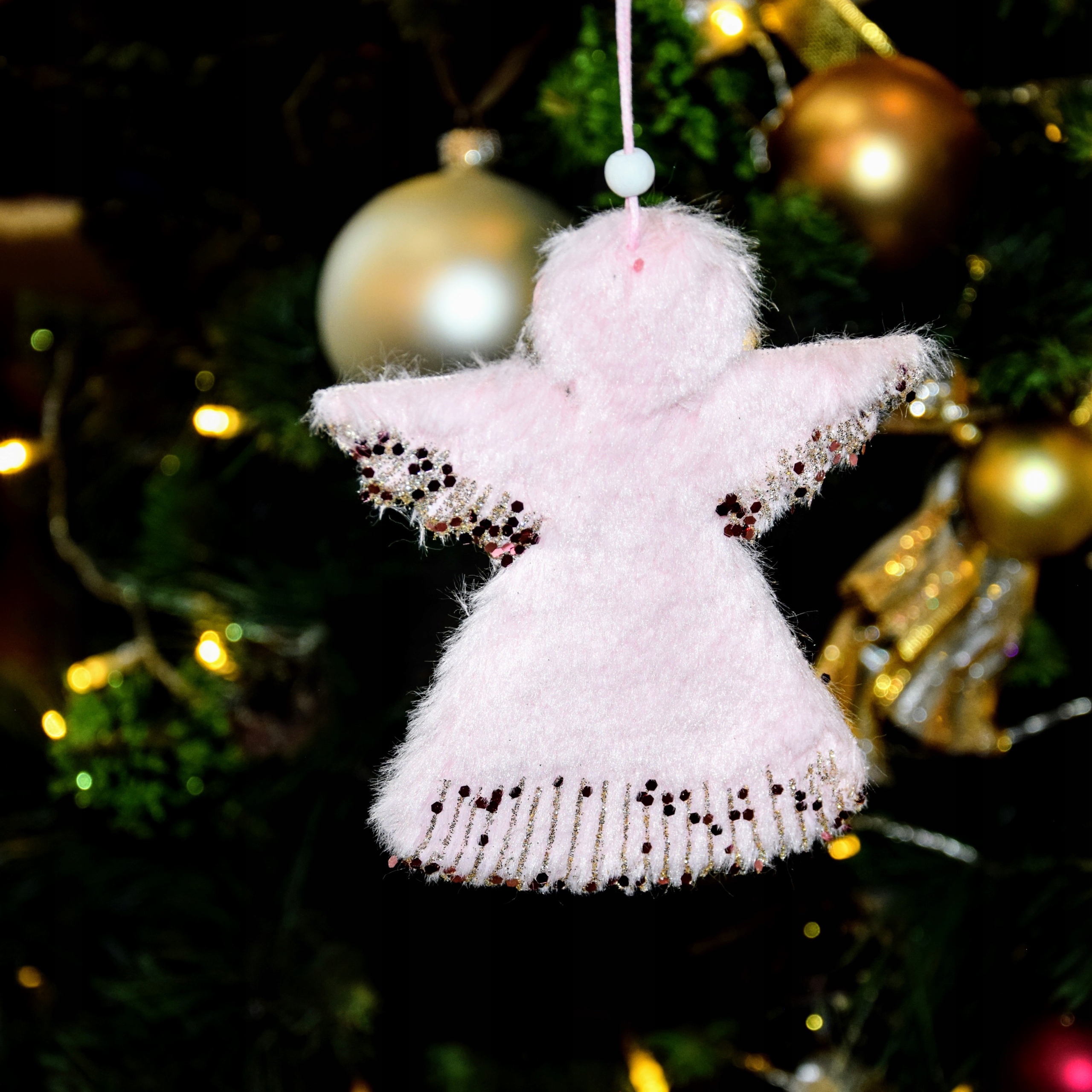 OZDOBA CHOINKOWA RÓŻOWY ANIOŁ 23CM PREZENT OZDOBA Motyw Aniołek