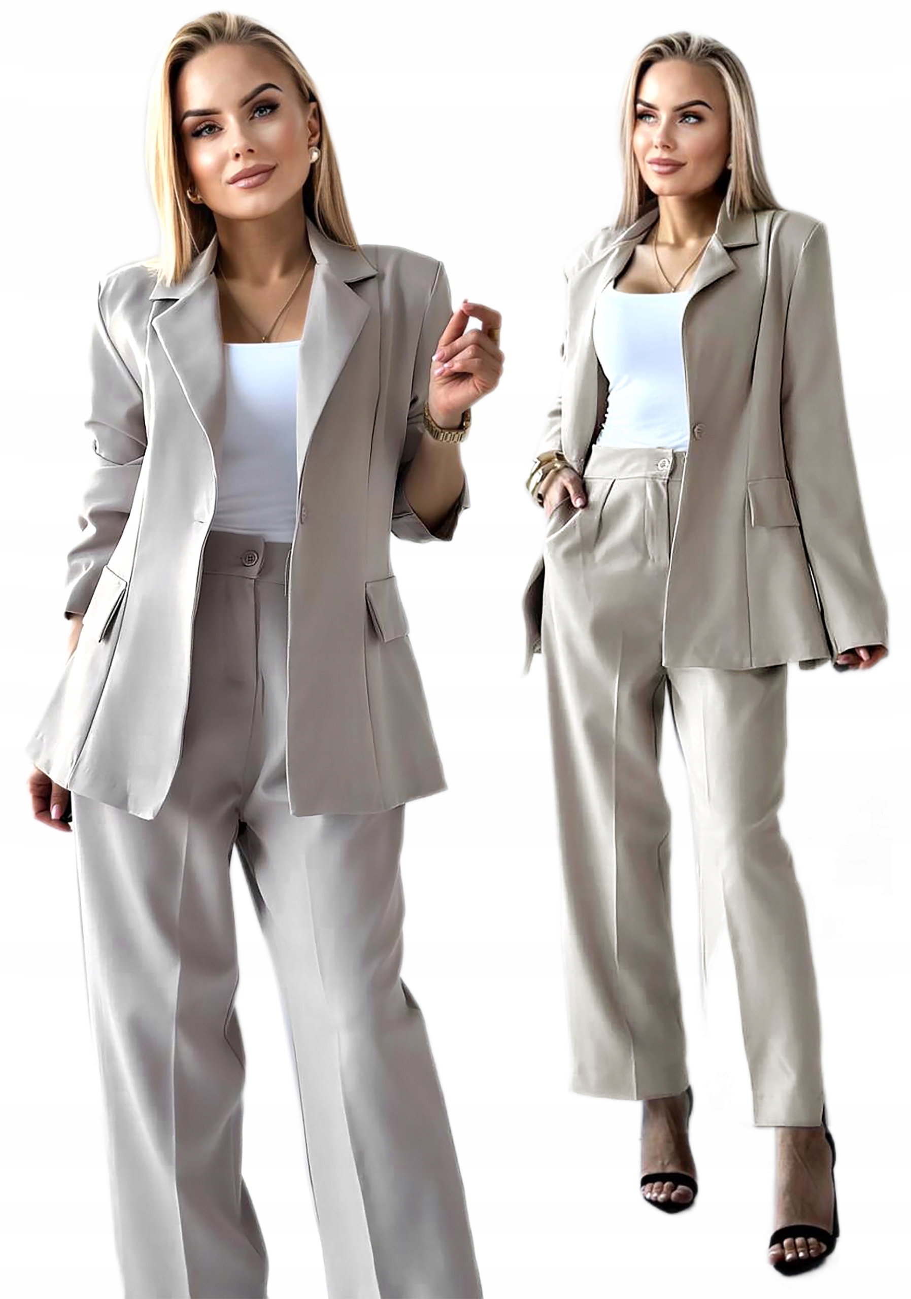 Elegantní návštěvní Garnitur Komplet dámské kalhoty kant sako Miron