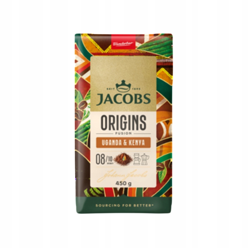 Mletá káva Jacobs Origins Uganda & Kenya 450 g