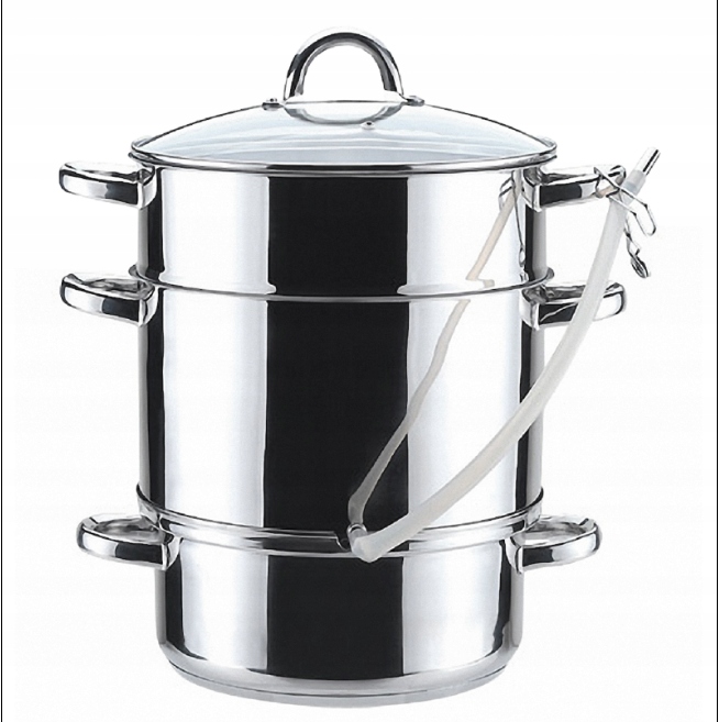 Sokownik Hoffman 8 l srebrny Stal nierdzewna SOKOWNIK PAROWY Z WĘŻYKIEM Marka Hoffman