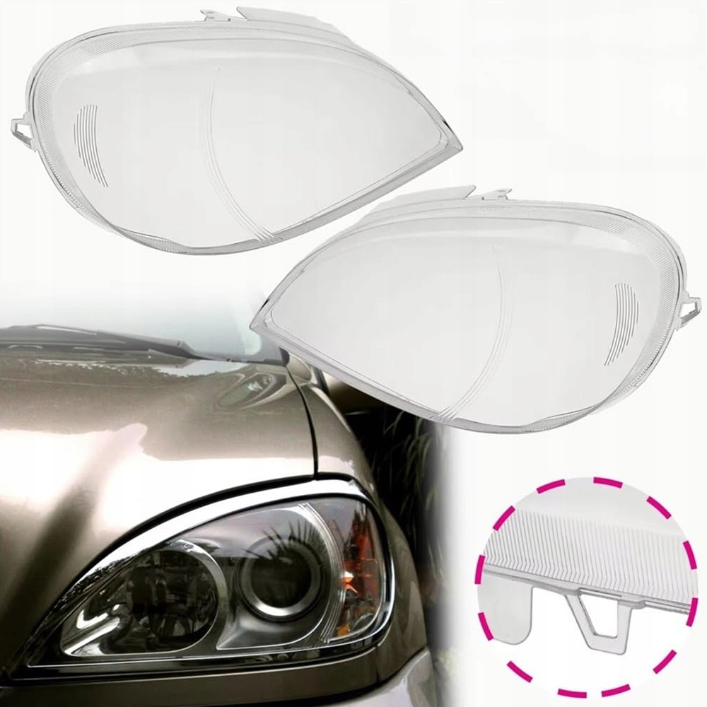 Mercedes-Benz ML W163 Kloše Předních Světel Světlomety Komplet Uv Povlak