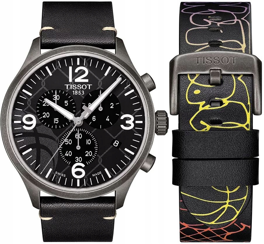 Pánské Hodinky Tissot Gent XL Swiss Černé Chrono WR100 Safír Ø45mm Sada