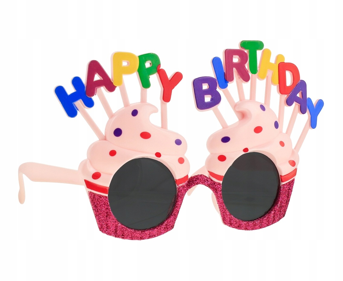 

Okulary Imprezowe Urodziny Muffinki Happy Birthday