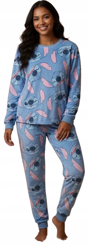 Vtipné Teplé Velurové Pyžamo Lilo A Stitch Celé V Stitche Pyžamo Velur L